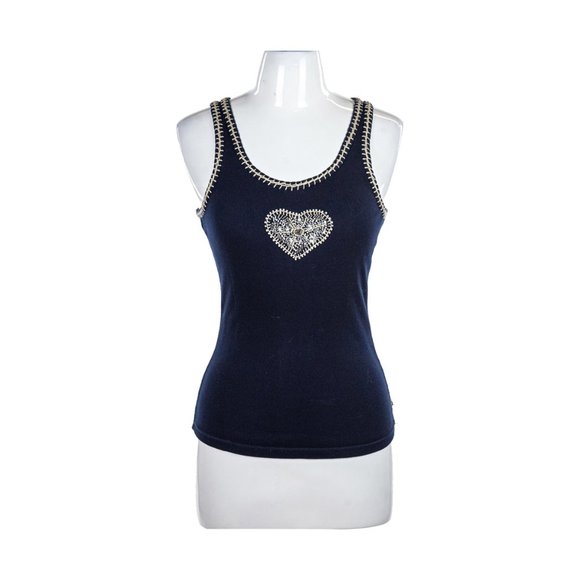 Twisted Heart Tank Tops MED Navy - Picture 1 of 2